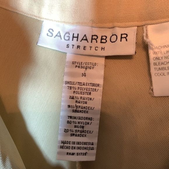 Sag Harbor Straight Leg Beige Slacks Pants 14 (B-003) - Picture 2 of 9